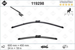 Pyyhkijänsulka, Edessä, alfa romeo,fiat,hyundai,kia,lancia,mg,peugeot,skoda,vw, 1611631080, 1T1998002A, 2K1955425C, 2K1955426C, 3T199800
