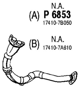 Pakoputki, Edessä, toyota rav 4 i, 17410-7A340, 17410-7B050