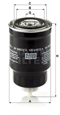 Polttoainesuodatin MANN-FILTER WK 940/22