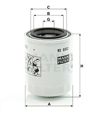 Öljynsuodatin MANN-FILTER WD 8002