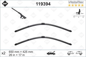 Pyyhkijänsulka, Edessä, ford,peugeot, 1465888, 1537078, 1609355480, 1611358280, 1611359080, 1680491, 1680508, 1680509, 642374, 642375, 6