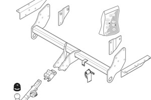 Vetokoukku, irrotettava, mitsubishi pajero iv, pajero van iv