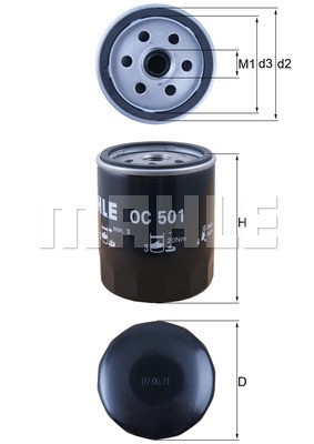Öljynsuodatin MAHLE ORIGINAL OC 501