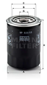 Öljynsuodatin MANN-FILTER WP 928/83