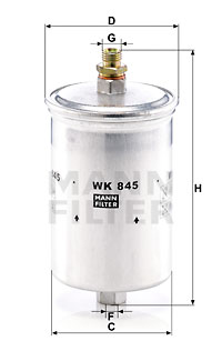 Polttoainesuodatin MANN-FILTER WK 845