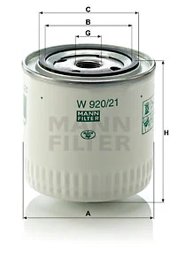 Öljynsuodatin MANN-FILTER W 920/21