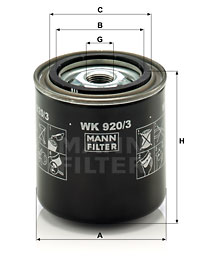 Polttoainesuodatin MANN-FILTER WK 920/3