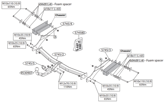 Vetokoukku BRINK 574500 Renault Clio '12-
