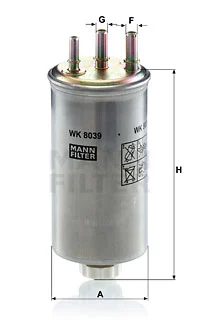 Polttoainesuodatin MANN-FILTER WK 8039