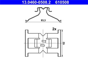 Tarvikesarja, jarrupala, Taka-akseli, porsche cayenne, vw touareg, touareg van, 7PP 615 269, 958 352 959 00