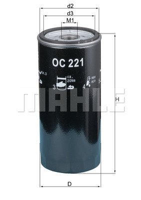 Öljynsuodatin MAHLE ORIGINAL OC 221
