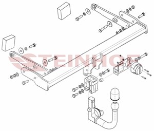 Vetokoukku, irrotettava, audi a4 b9, a4 b9 avant