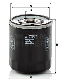 Öljynsuodatin MANN-FILTER W 7062