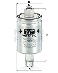 Polttoainesuodatin MANN-FILTER WK 612/3