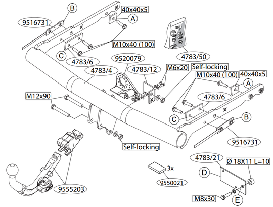 Vetokoukku BRINK 478300 Ford Galaxy, S-Max '06-15